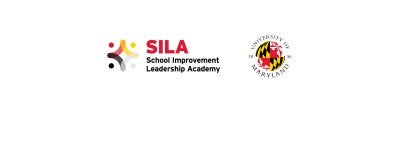 "SILA: School Improvement Leadership Academy" with the CEii logo to the left of the text and UMD's informal seal to the right
