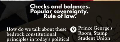UMD's First-Year Book Event, "Who has the Power: The Constitution and Our Role in Securing Democracy"