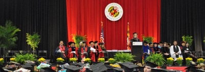 Dean Donna Wiseman presents at Spring 2017 Commencement