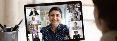 stock photo of a virtual meeting 