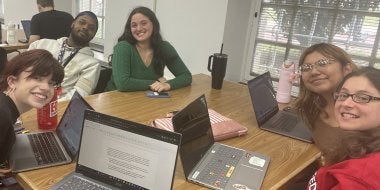 TerpsEXCEED Students at the McKeldin Library with Peer Mentors