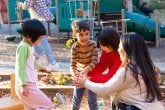 Children play on the playground.