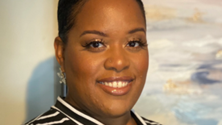 woman wearing horizontally striped shirt