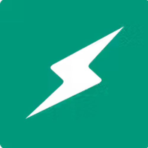 Green box with white lightening bolt in the middle