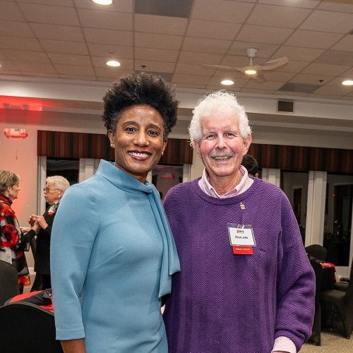 Dean Kimberly Griffin and Elliott B. Jaffa ’65, A.G.S. ’68, Ed.D. ’73