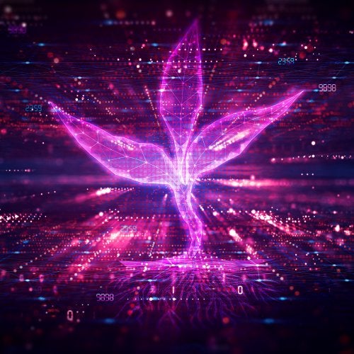 Purple digital image of a plant