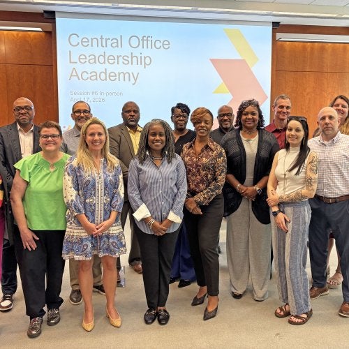 Group photo of the first cohort of the Central Office Leadership Academy