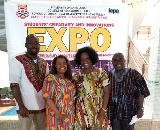 Candace Moore at expo at the University of Cape Coast in Ghana 