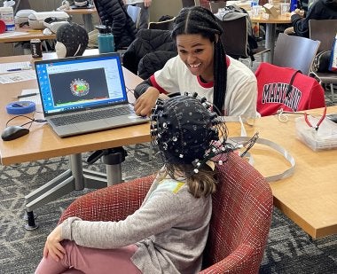 Visitors could see their own brains in action at the College of Education at Maryland Day 2023.