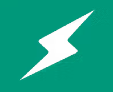 Green box with white lightening bolt in the middle