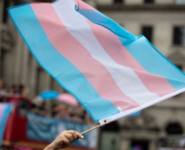A transgender flag. Photo by ink drop