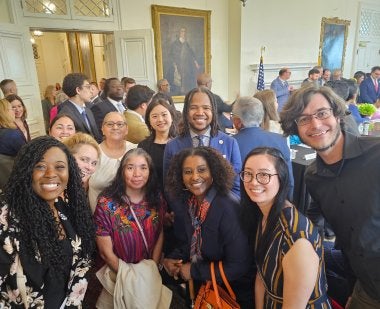 Maryland Equity Coalition for People with Disabilities members, including Assistant Professor Veronica Kang, at the signing of House Bill 1473