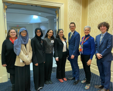Lena Morreale Scott (left) and members of the Maryland Civic Education Coalition advocated for House Bill 72/Senate Bill 8, which would establish the Maryland Seal of Civic Excellence. 