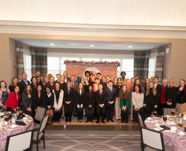 Group photo of 2025-26 Philip Merrill Presidential Scholars and their mentors