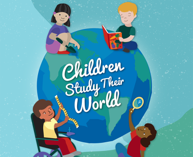 Children Study Their World with kids surrounding a globe