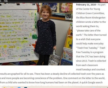 Kindergarten news article to the world