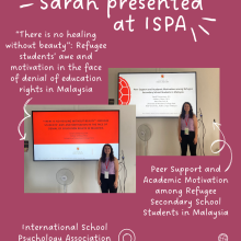 Images of Sarah presenting at ISPA