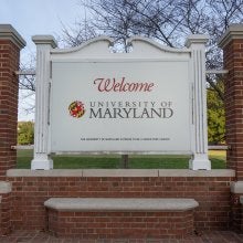 University of Maryland Sign