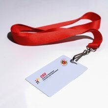 Red Lanyard Name Badge