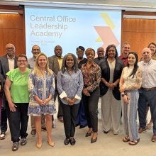 Group photo of the first cohort of the Central Office Leadership Academy