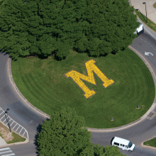 M Circle overhead view on UMD campus