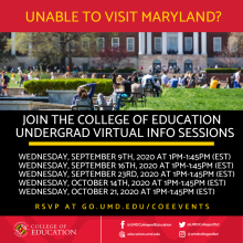 Fall 2020 College of Education Undergrad Virtual Info Sessions