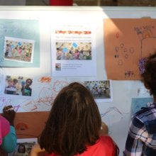 Children working on bring your own dish 
