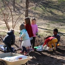 Children helping in the garden