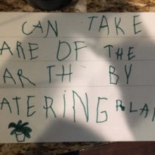 I take care of plants kindergarten writing