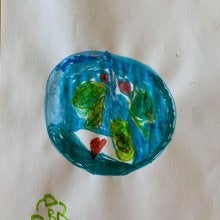 child's drawing of the earth