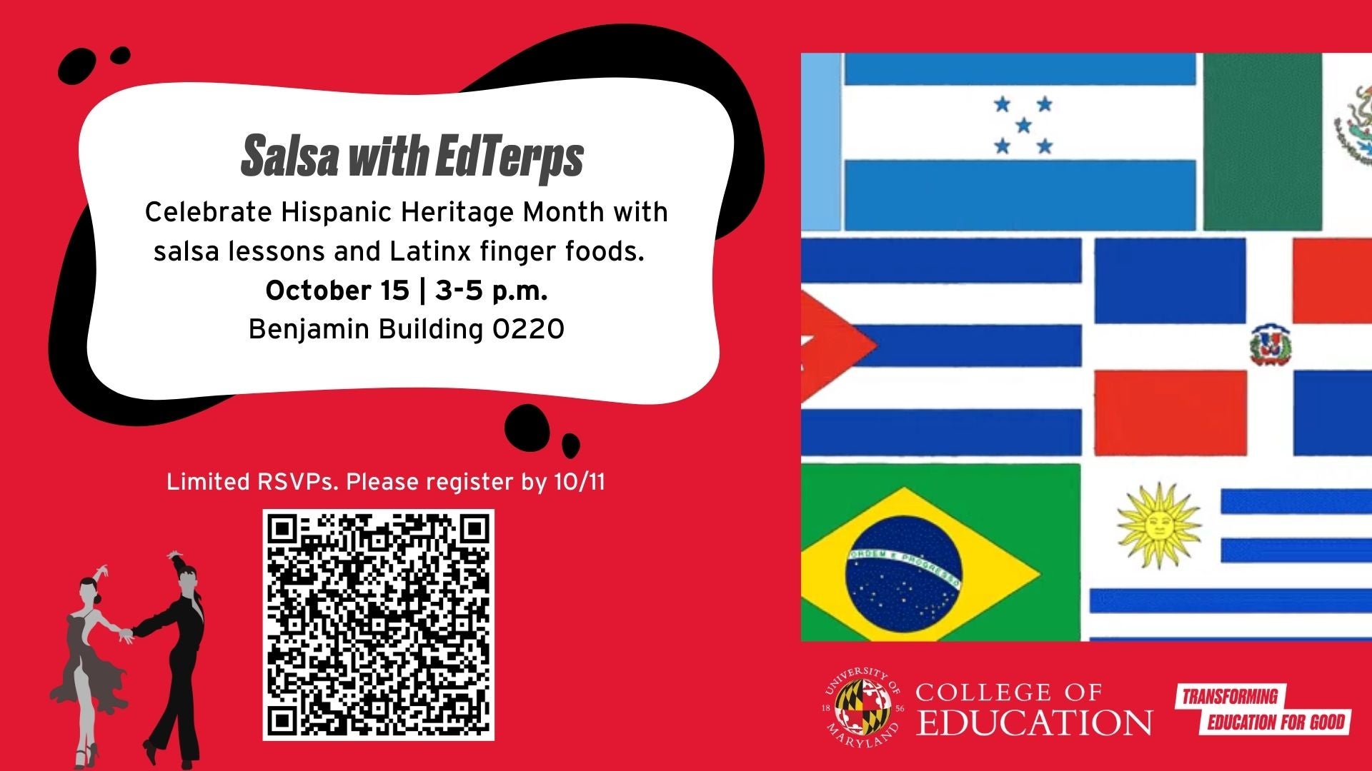 Hispanic Heritage Month Salsa with Edterps event flyer