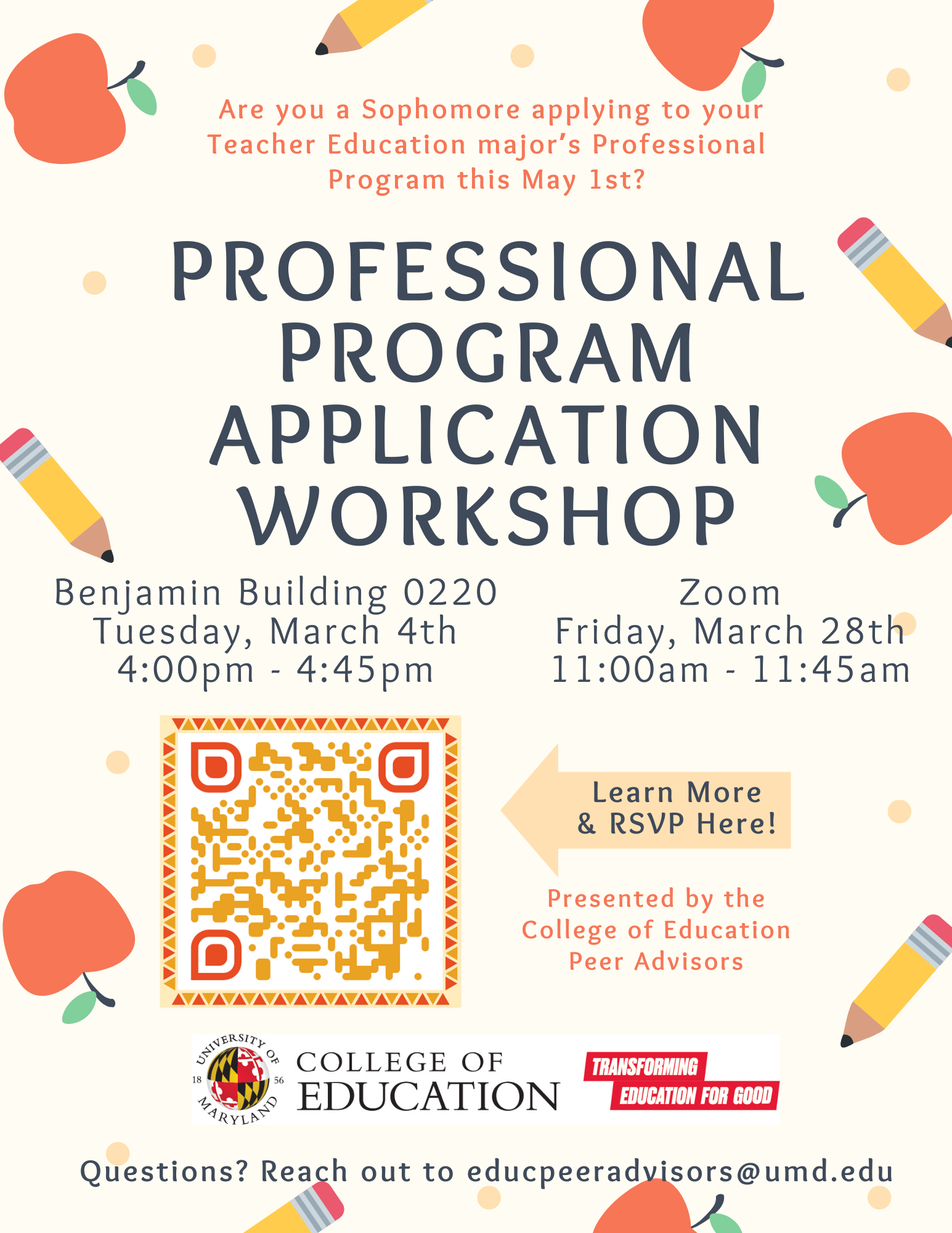 COE Professional Program Workshop Flier