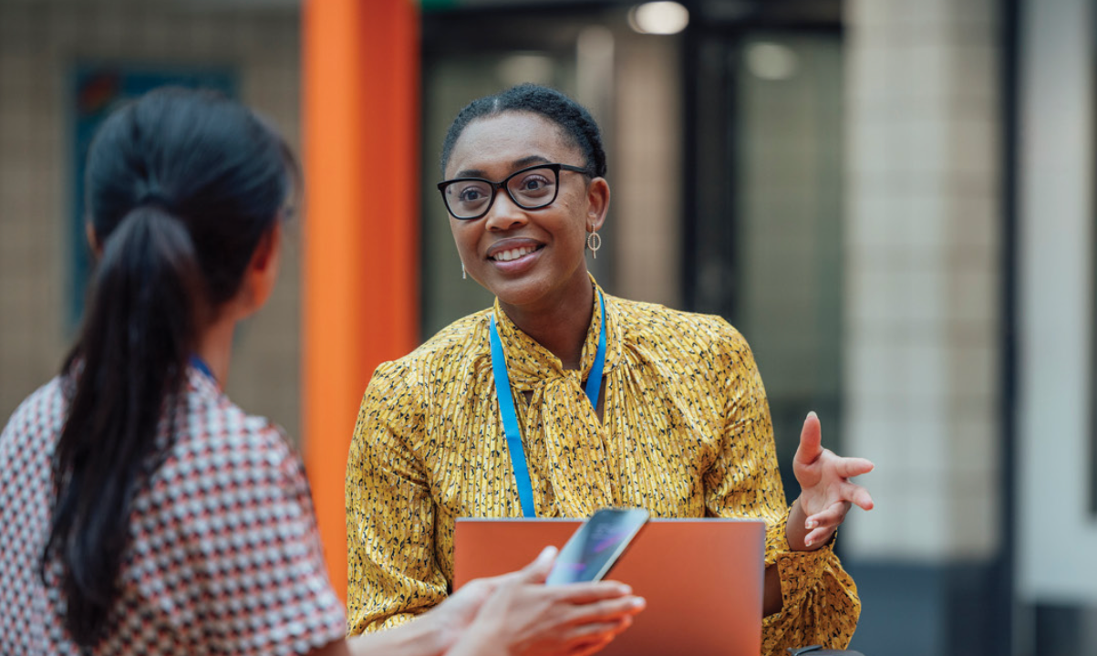 Two people talking to eachother