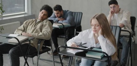 Students showing signs of fatigue in the classroom