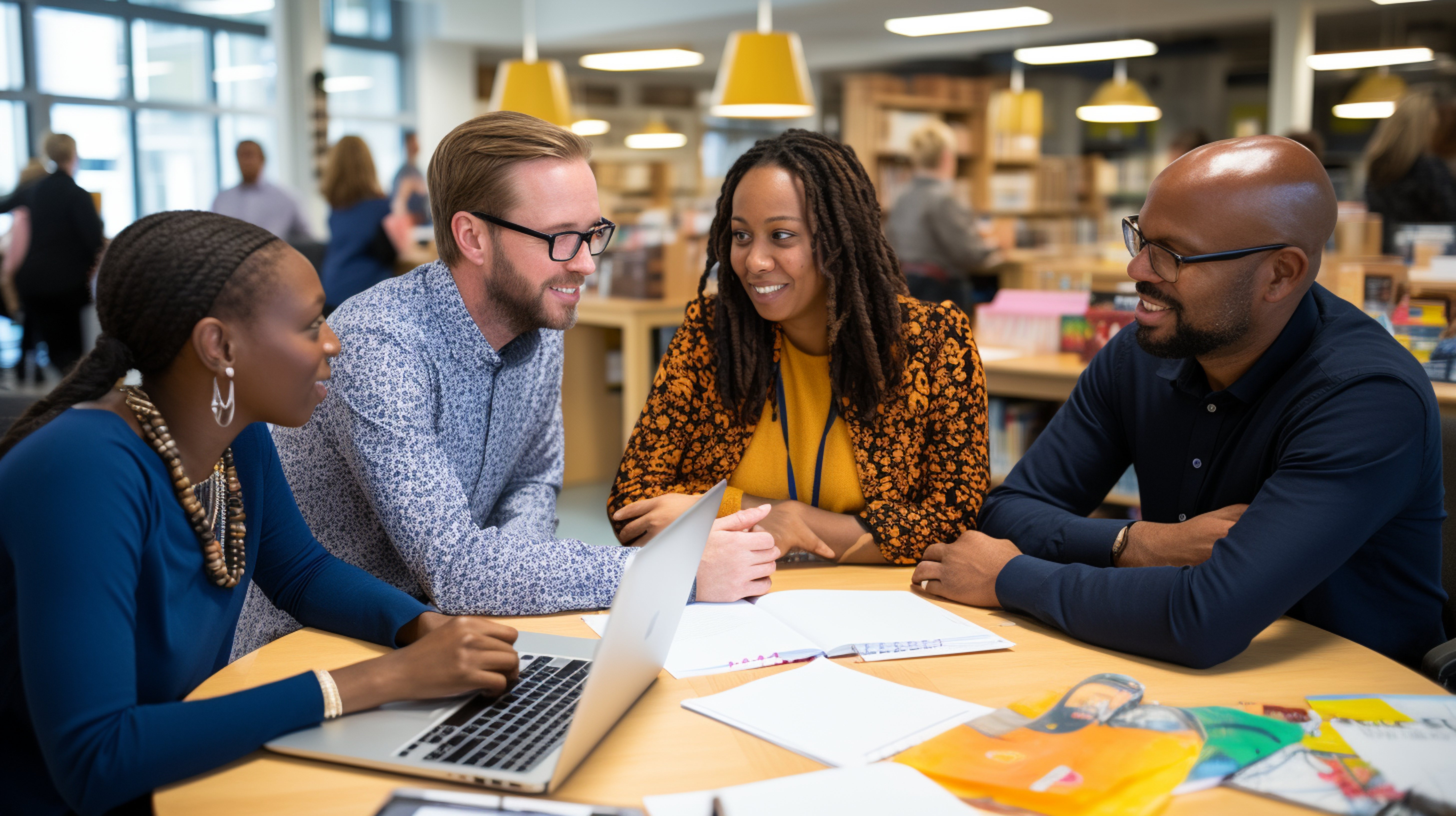 Teachers engaged in collaborative conversation 