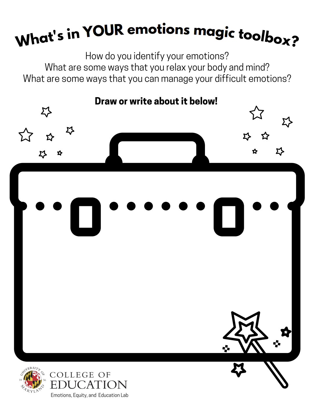"What's in YOUR emotions magic toolbox?" First Page