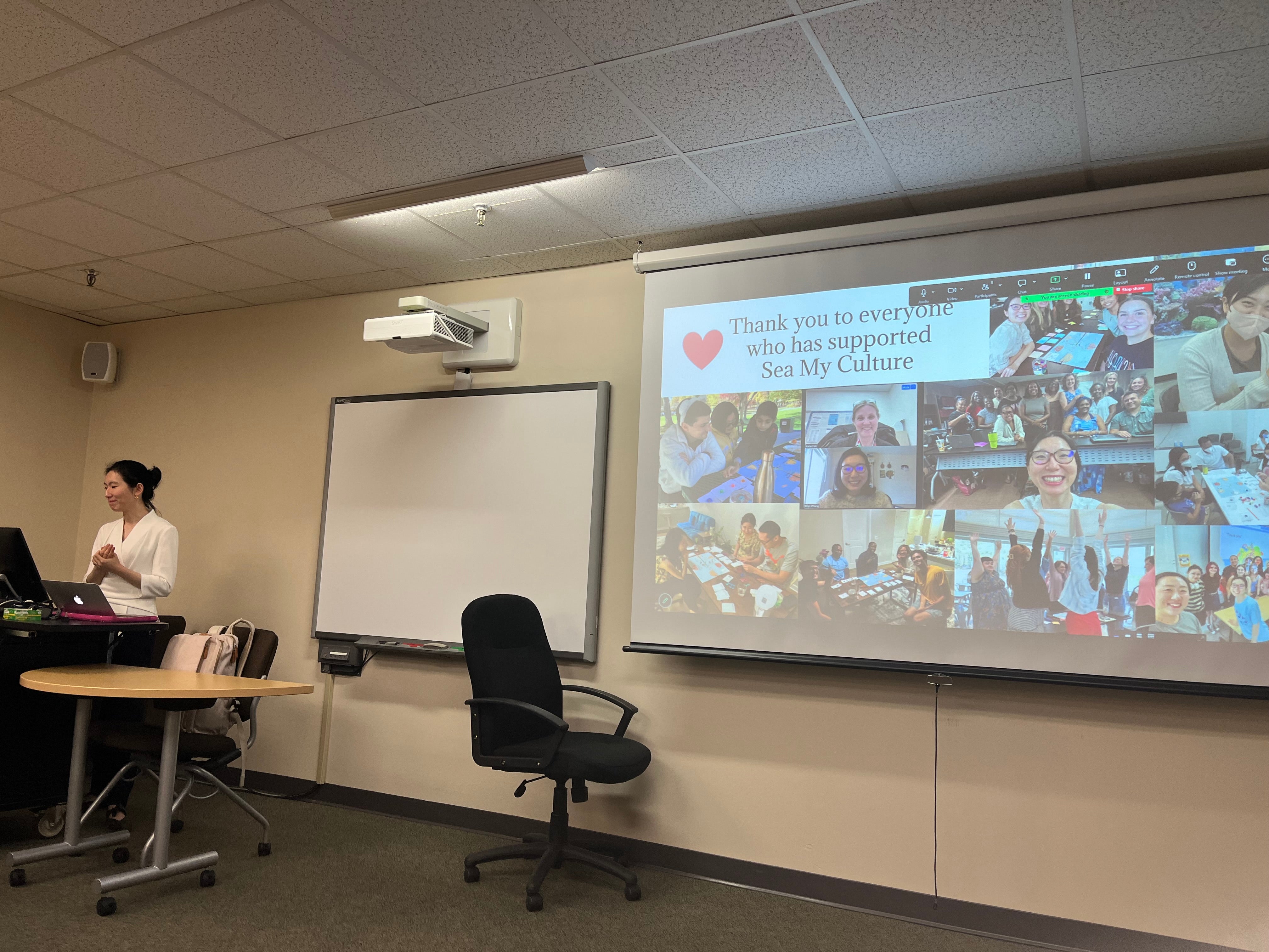 Photo of Xinyi Zhang taken during her dissertation defense