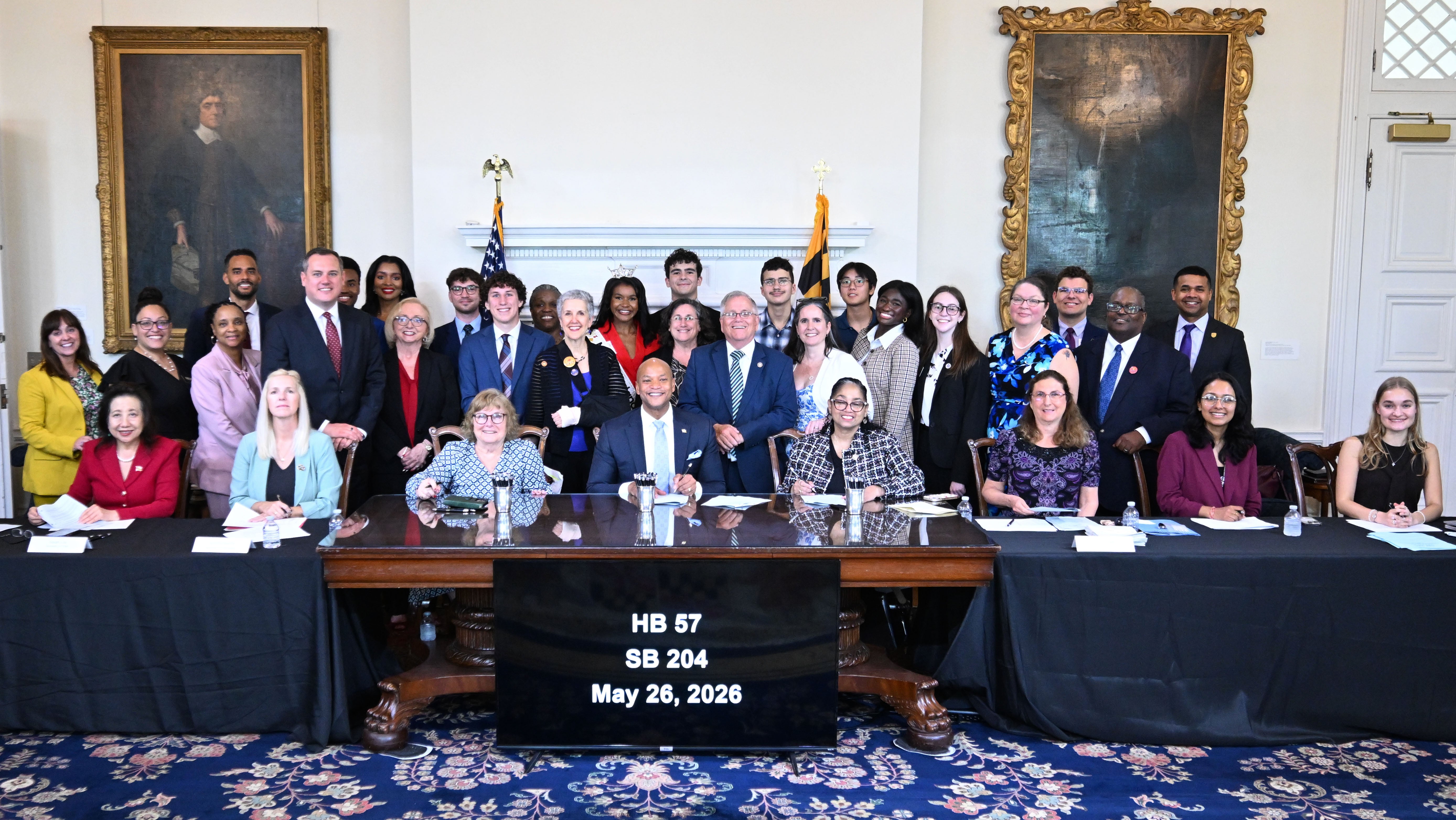Governor Wes Moore signs HB0057/SB0204, commonly known as the “civic seals” bill, on May 26, 2026.