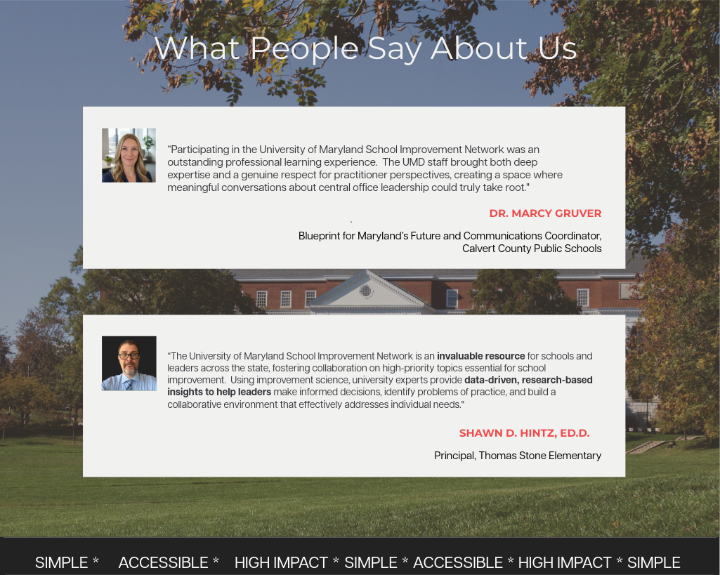 Testimonial School Improvement Network
