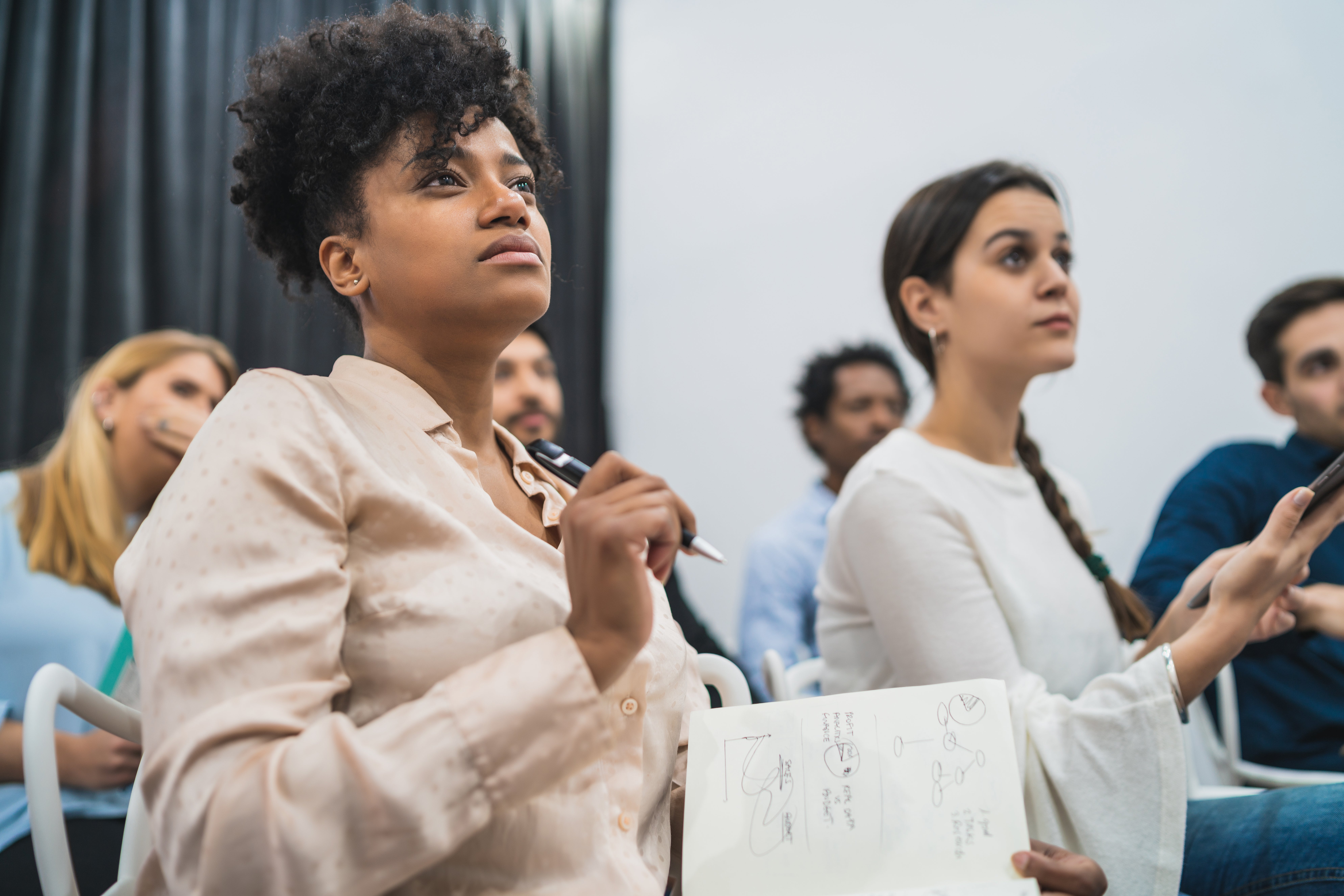 Students at a conference