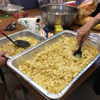 A dish Barbara Friedlander ’85, M.A. ’90 prepared for women at an interfaith shelter.