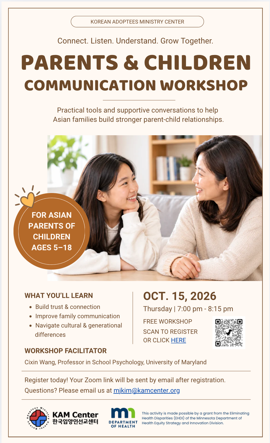 Korean Adoptees Ministry Center Workshop for Parents & Children Communication