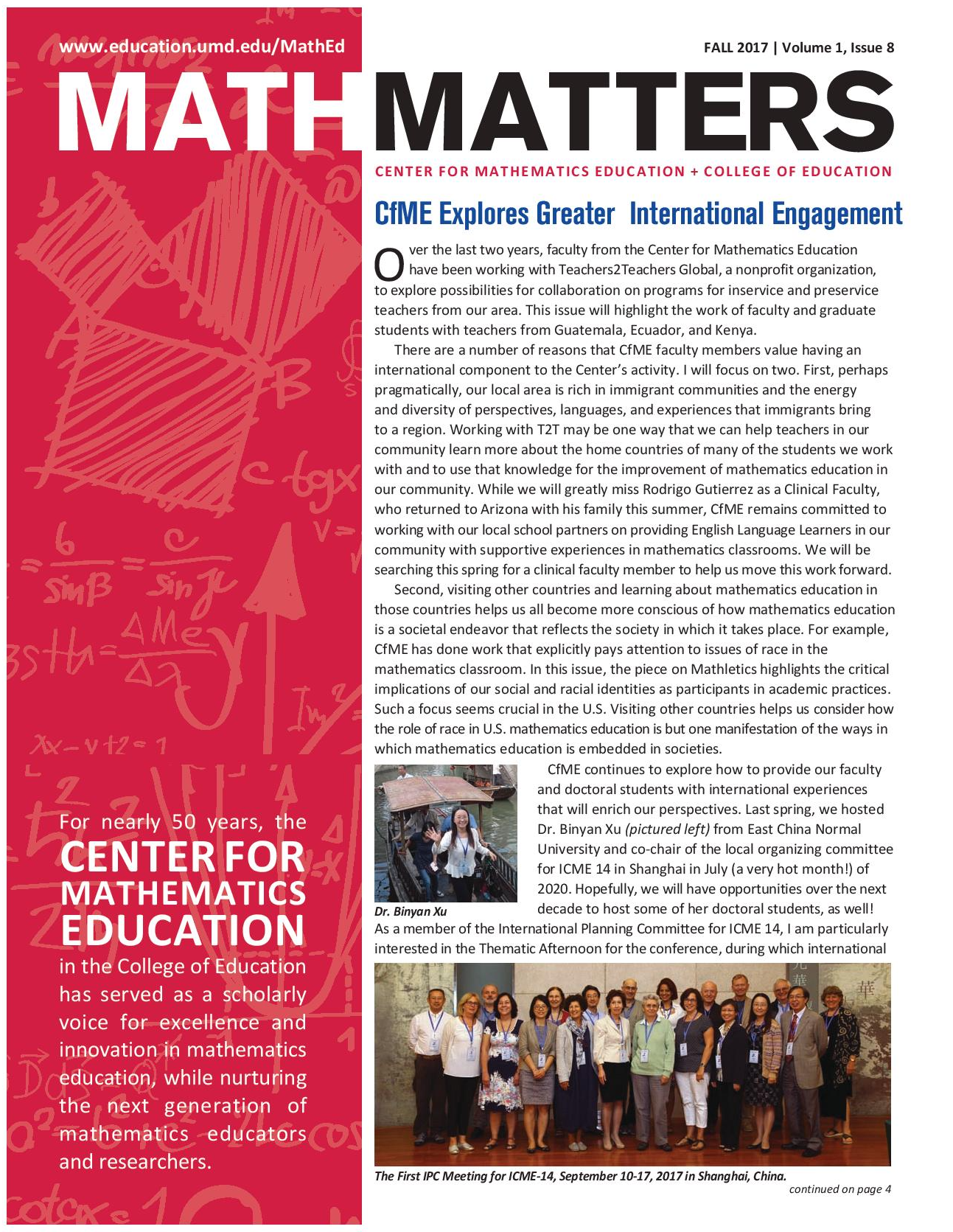 MathMatters Newsletter_Fall 2017_Front Cover