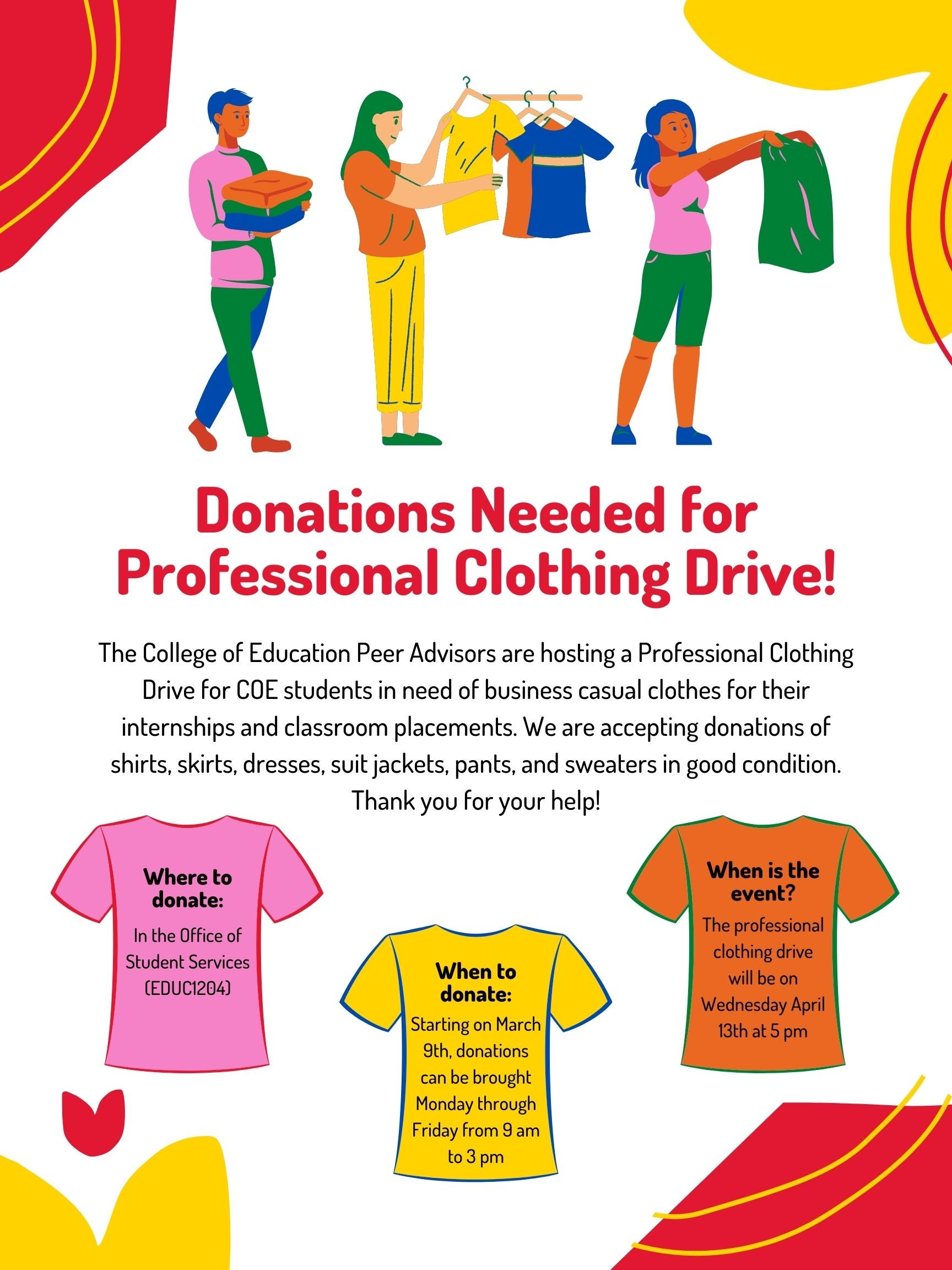 Donations for Professional Clothing Drive | UMD College of Education