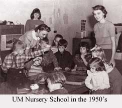 UM Nursery School in the 1950's