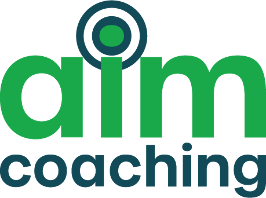 AIM Coaching with a Bullseye over the letter i 